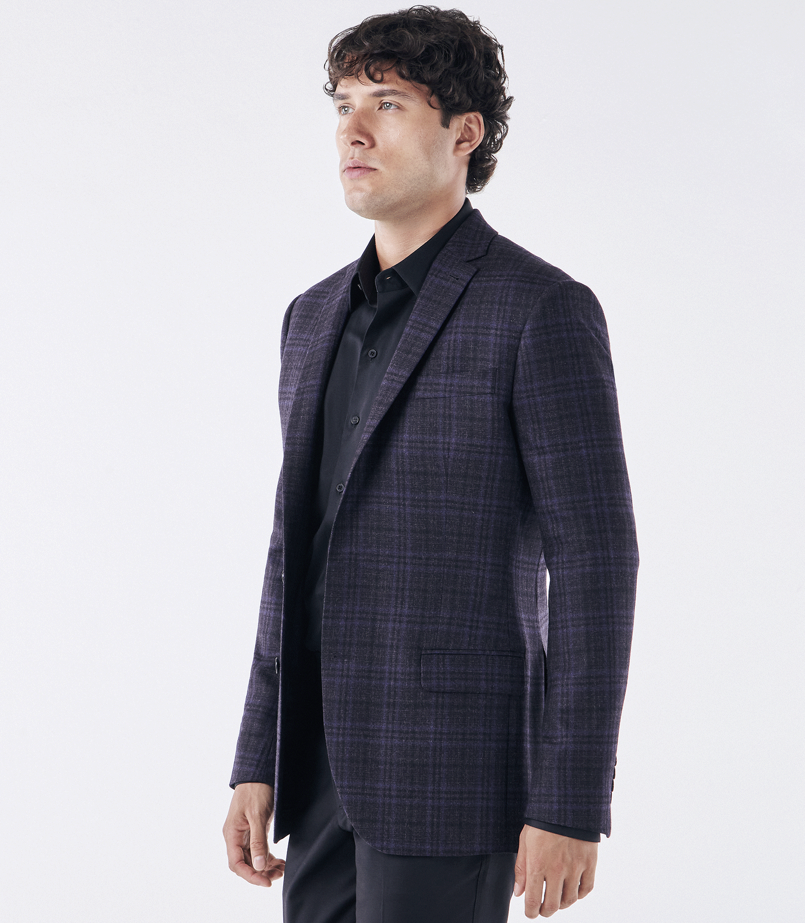 Blazer Alfaiataria Xadrez Super 120s Roxo