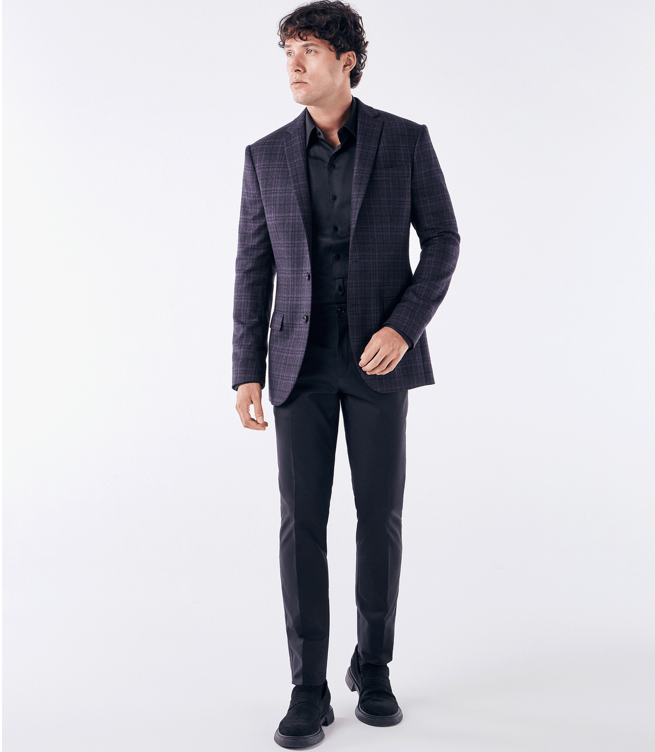 Blazer Alfaiataria Xadrez Super 120s Roxo – slide 2