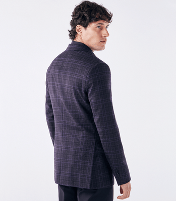 Blazer Alfaiataria Xadrez Super 120s Roxo thumbnail 3