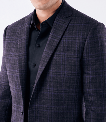 Blazer Alfaiataria Xadrez Super 120s Roxo thumbnail 4