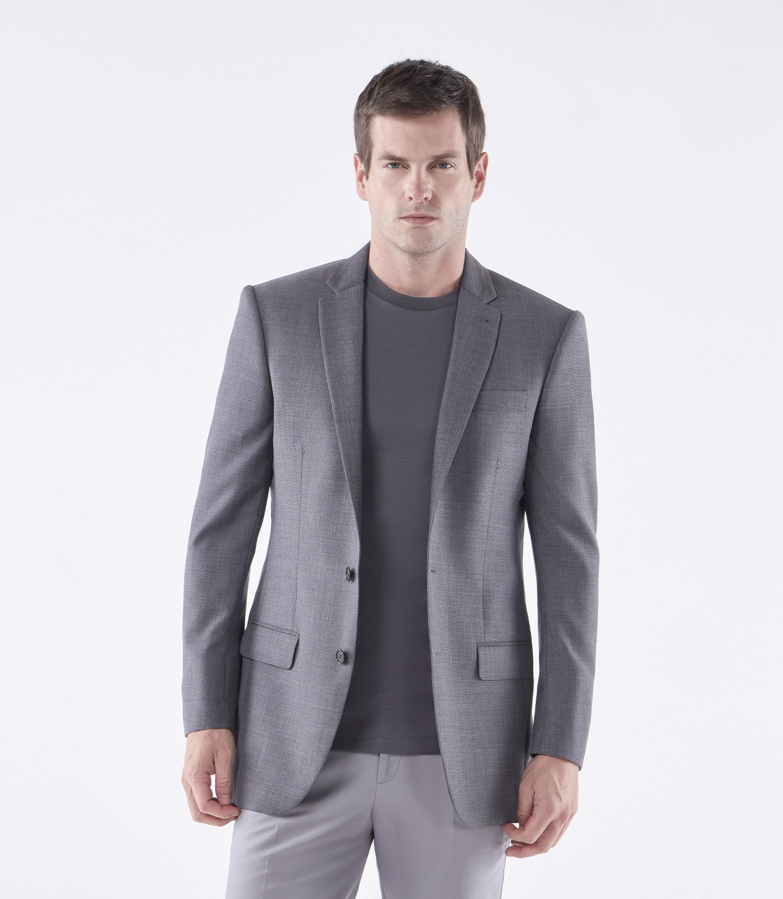 Blazer Alfaiataria Meio Forro Super 130s Cinza