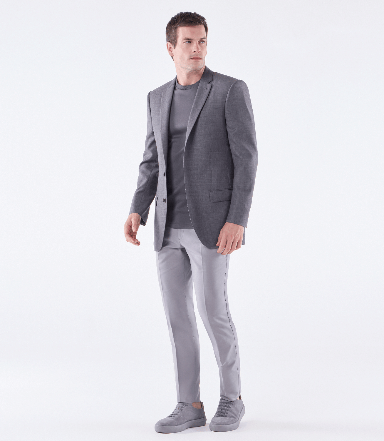 Blazer Alfaiataria Meio Forro Super 130s Cinza – slide 2