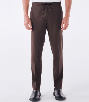 Calça Tailor Air Cadarço Lã Super 120s Marrom thumbnail 1