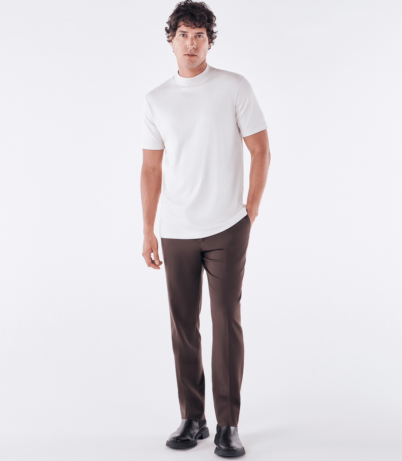 Calça Tailor Air Cadarço Lã Super 120s Marrom – slide 2