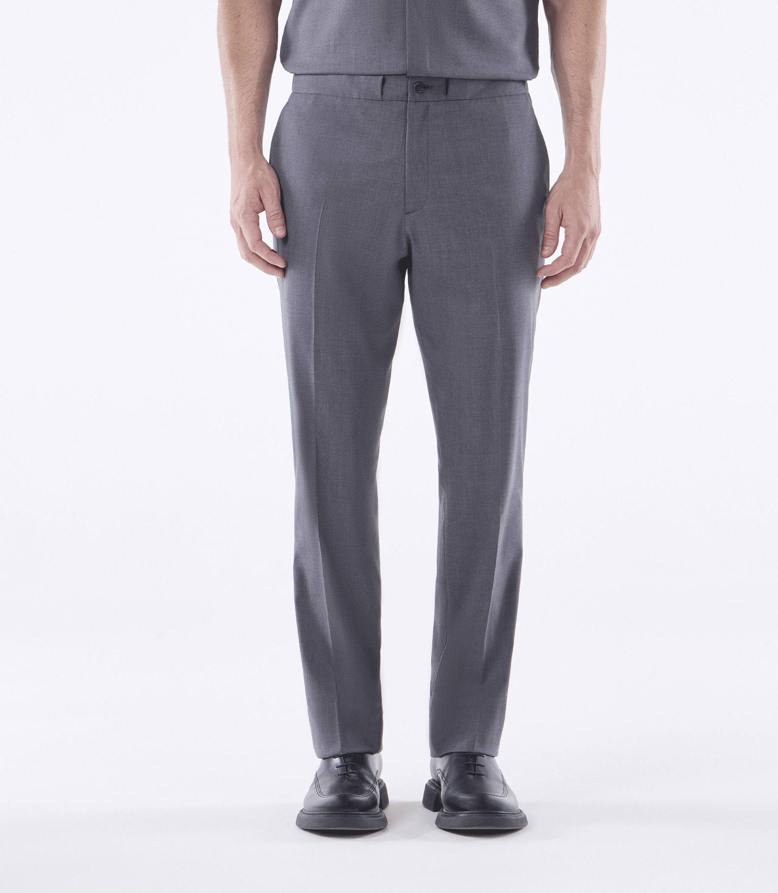 Calça Cadarço Reversível Lã Super 130s Cinza