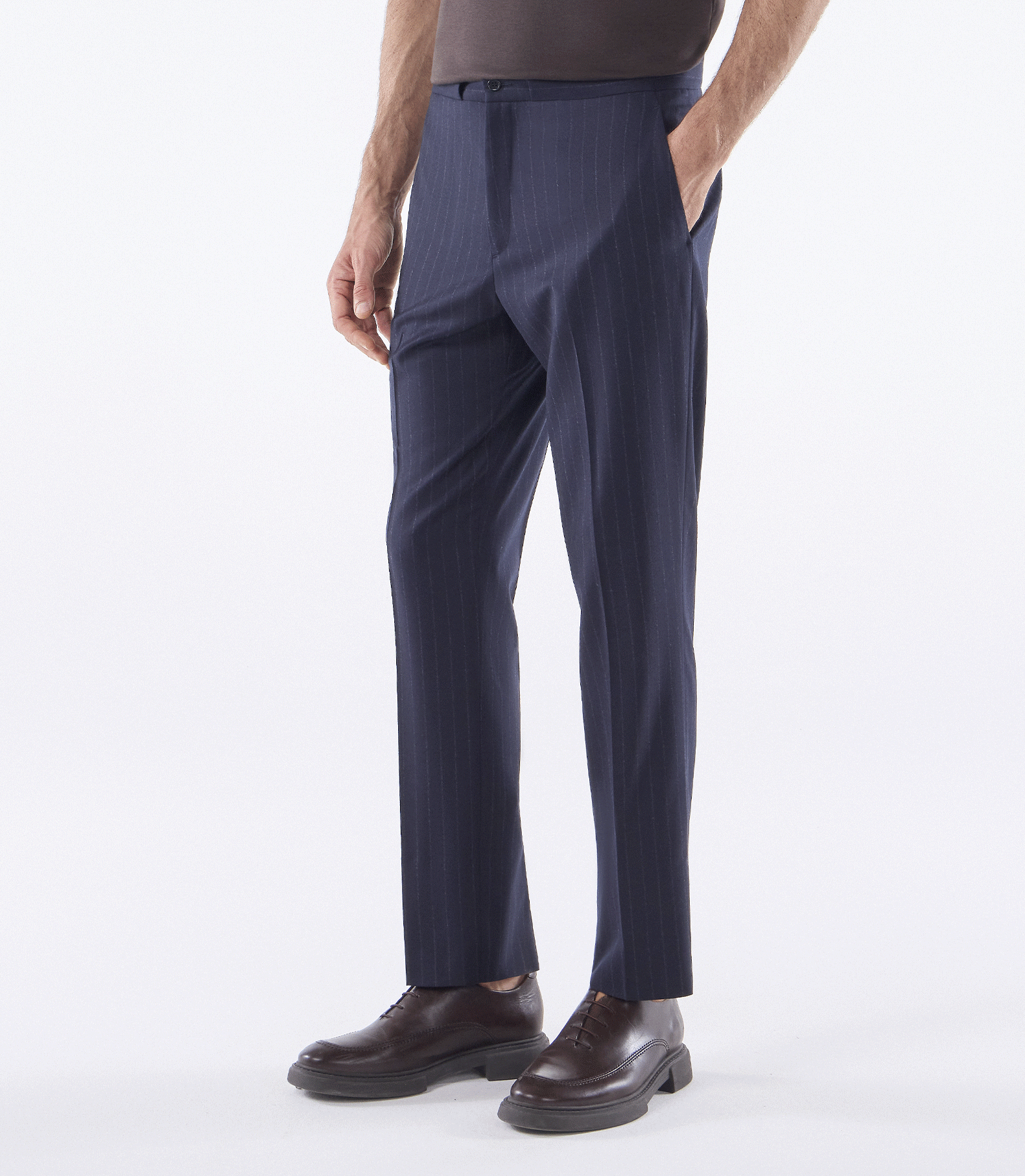 Calça Alfaiataria Cadarço Reversível Super 150s Azul