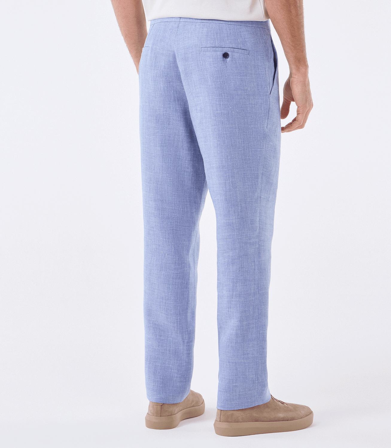 Calça de Linho Cadarço Reversível Azul – slide 3