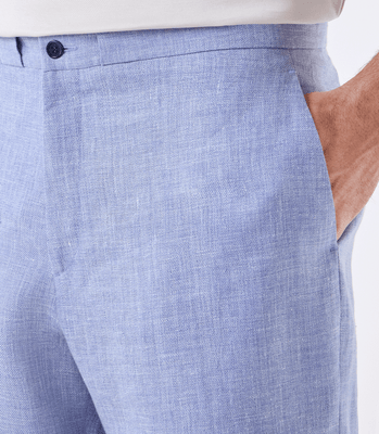 Calça de Linho Cadarço Reversível Azul thumbnail 4