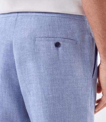 Calça de Linho Cadarço Reversível Azul thumbnail 6