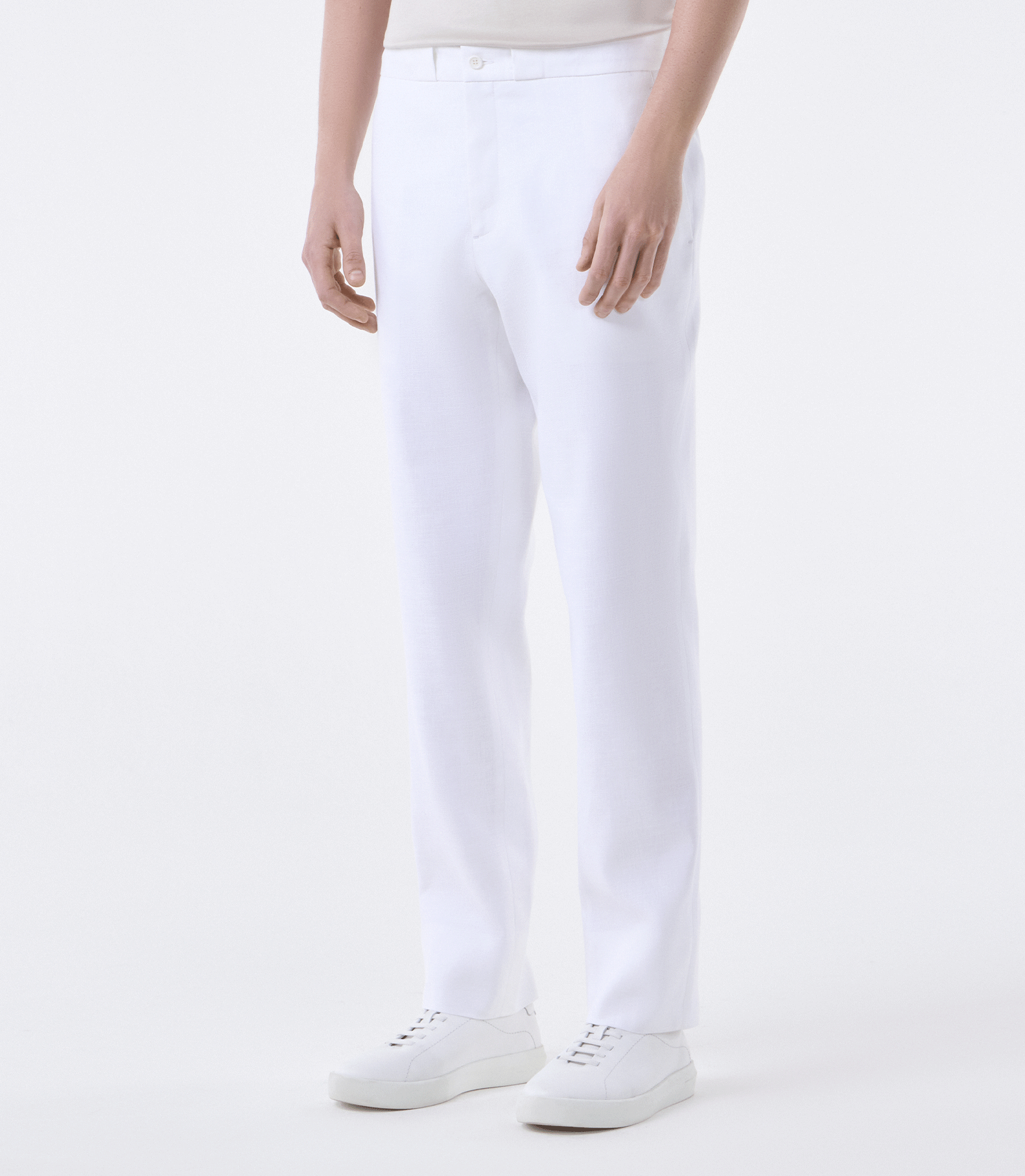 Calça Linho com Cadarço Off white