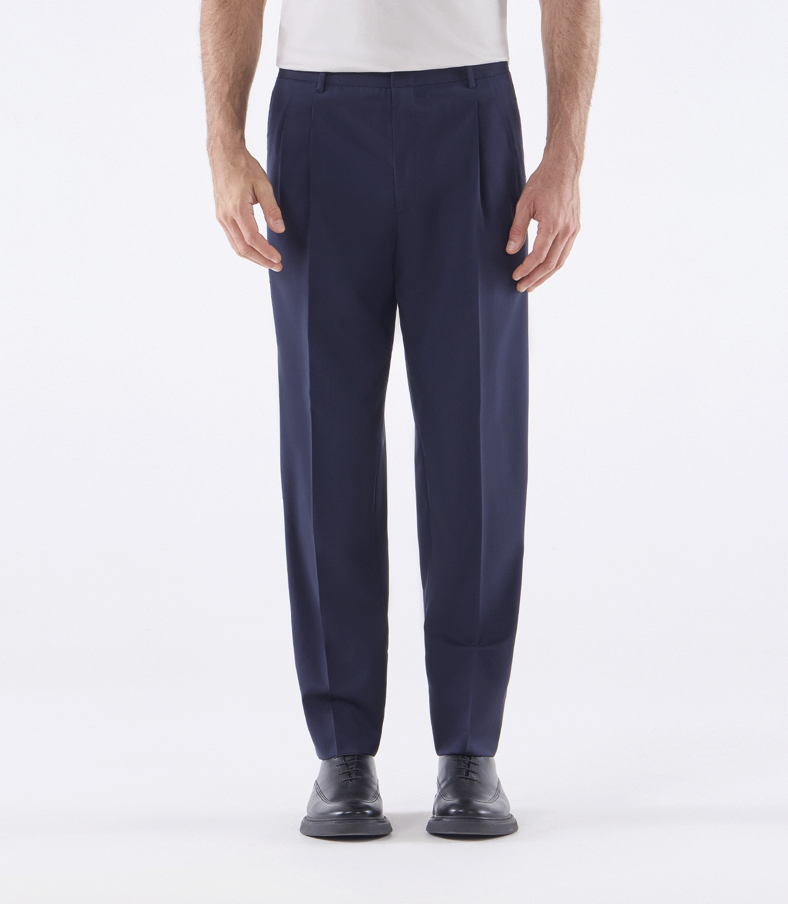 Calça Pregas Tailor Air Super 120s Azul