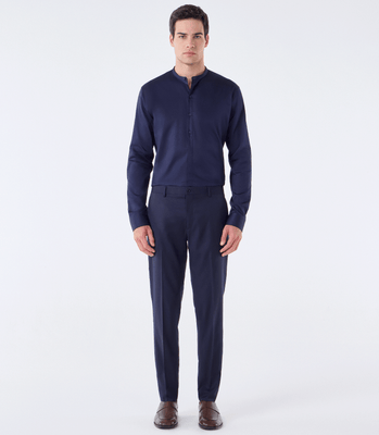 Calça Alfaiataria Lisa Super 120s Azul thumbnail 2