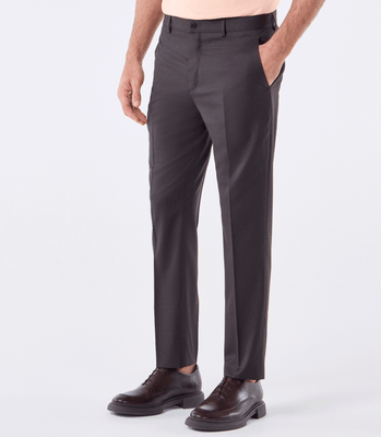 Calça Alfaiataria Lisa Super 120s Marrom thumbnail 1