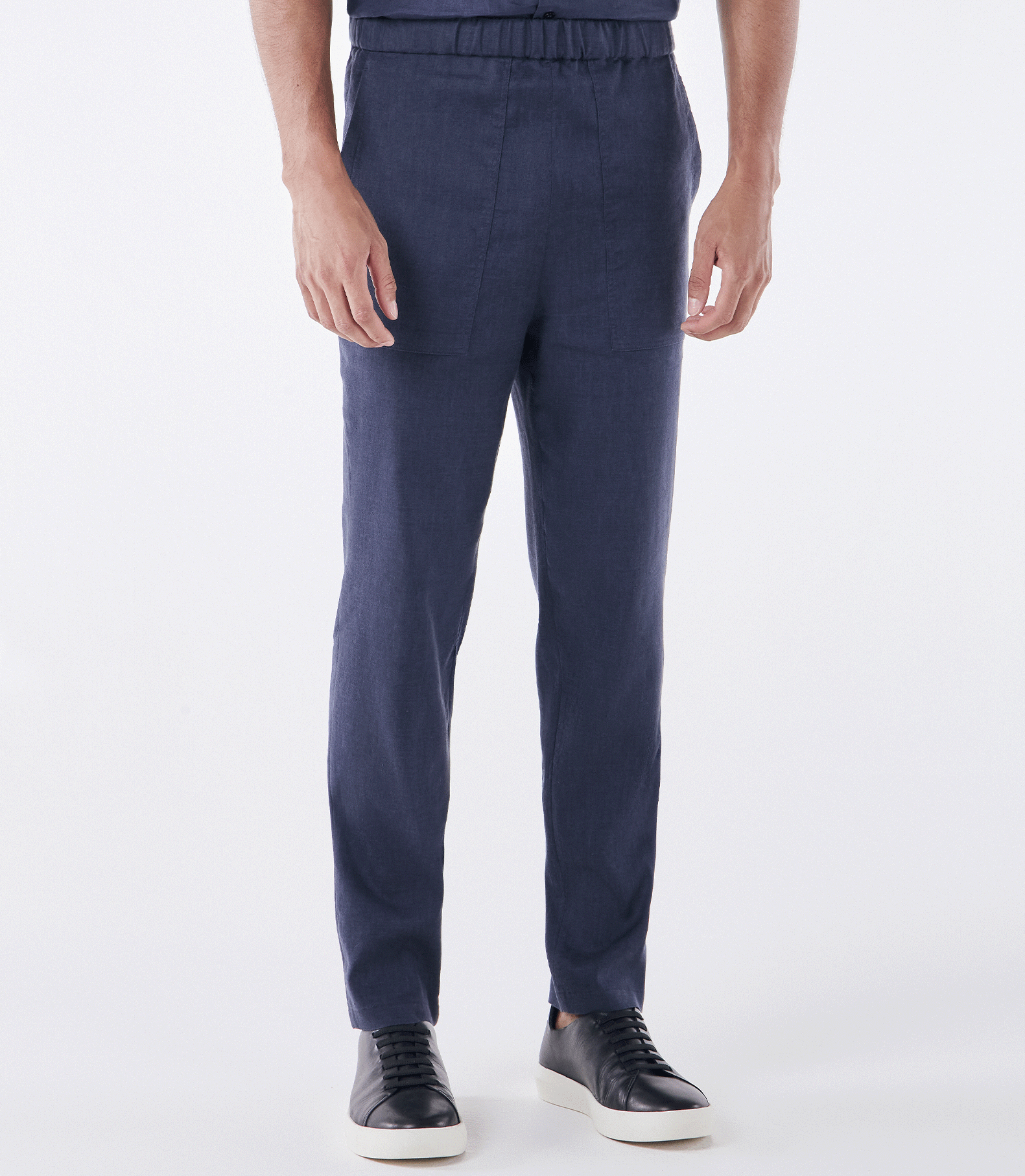 Calça Linho Regular Azul