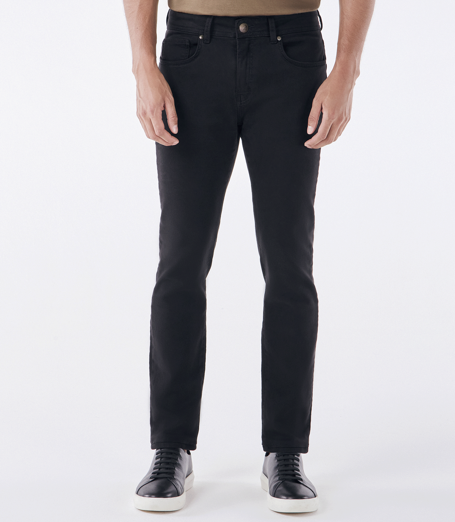 Calça Jeans Moletom Homemeeting Black Stone Fit Preto