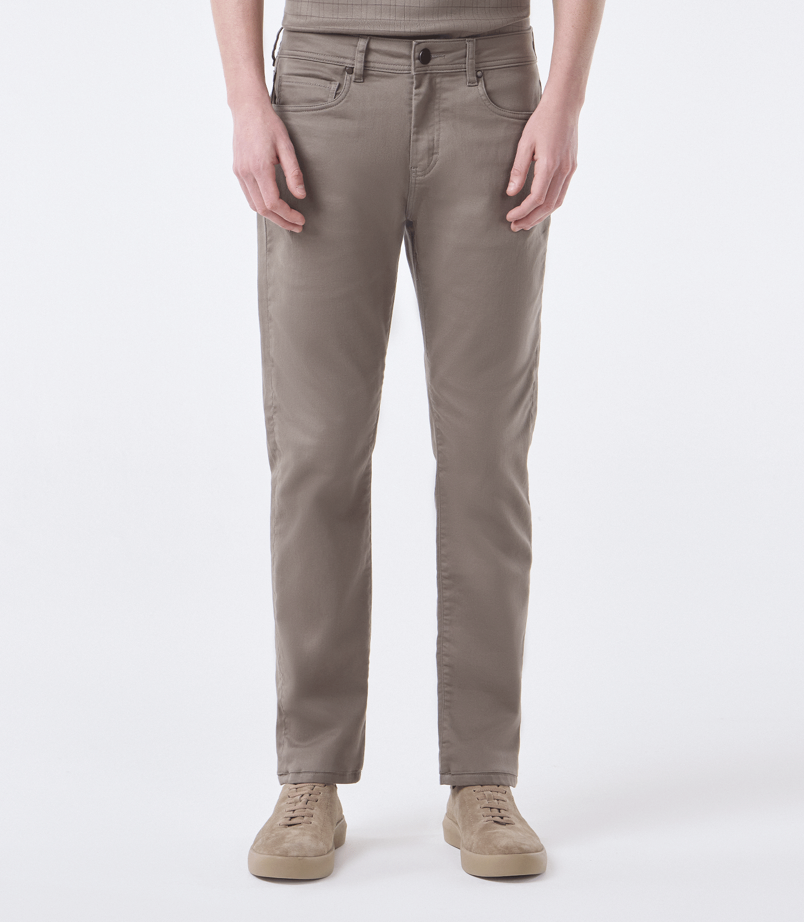 Calça Jeans Moletom Homemeeting Skinny Color Marrom