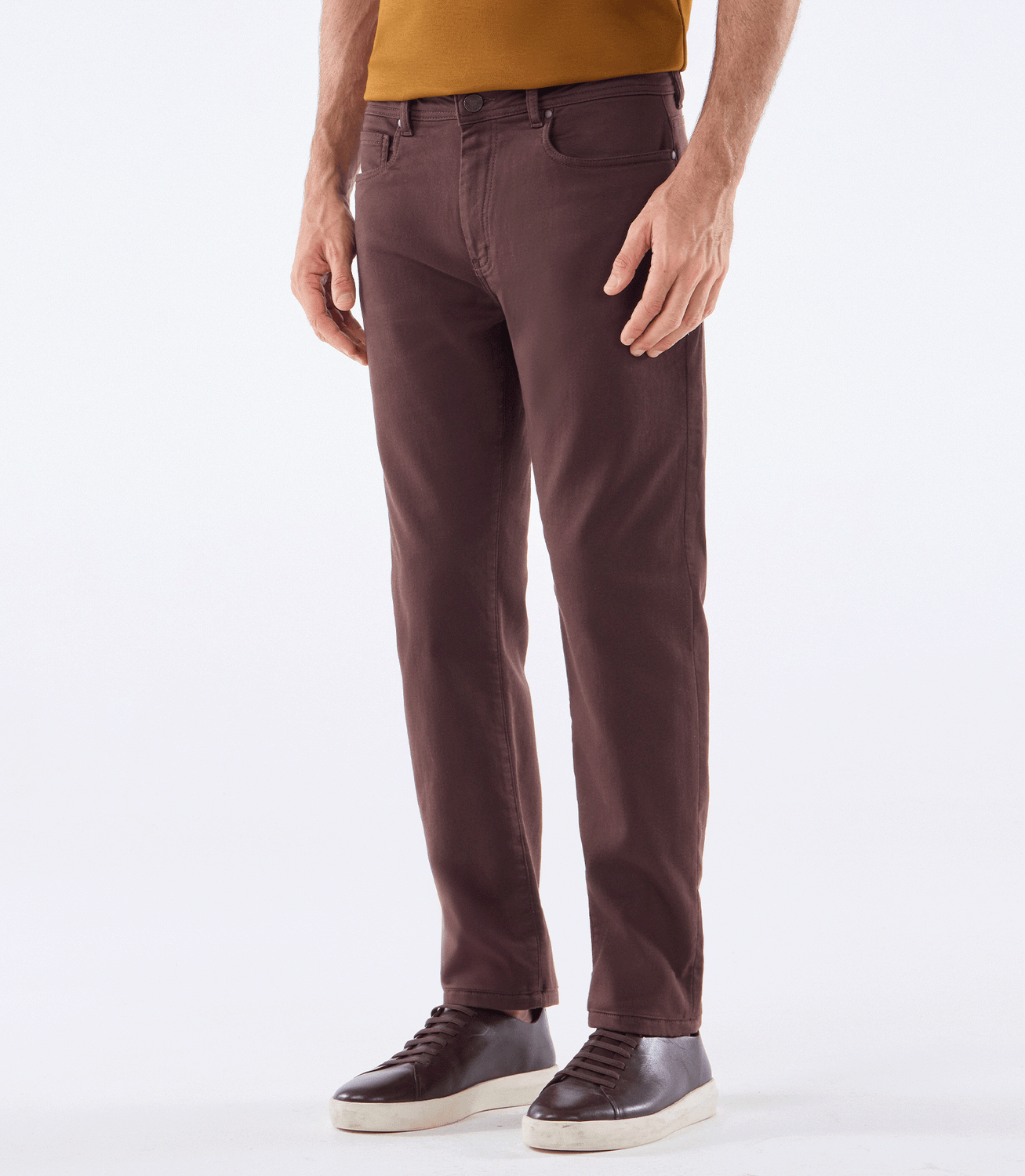 Calça Jeans Moletom Homemeeting Skinny Color Marrom – slide 1