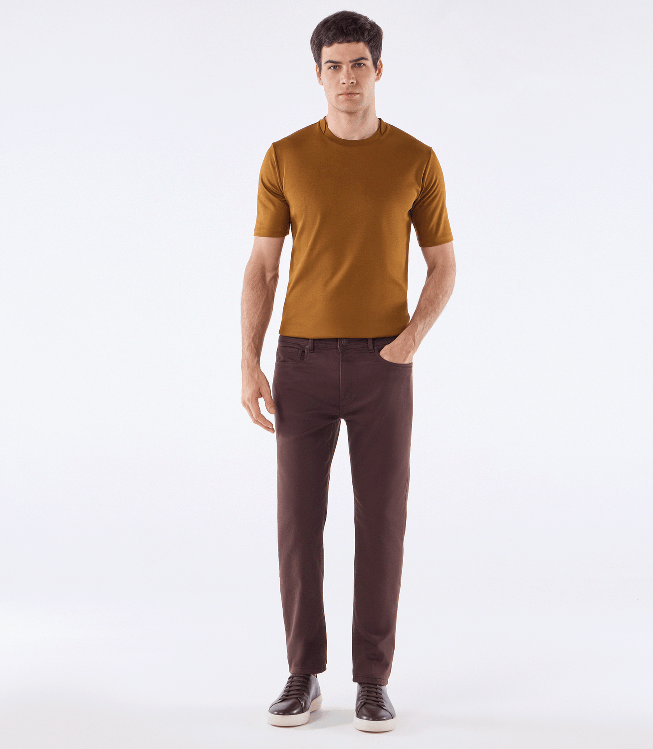 Calça Jeans Moletom Homemeeting Skinny Color Marrom – slide 2