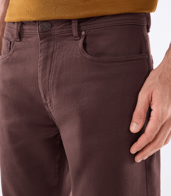 Calça Jeans Moletom Homemeeting Skinny Color Marrom thumbnail 4