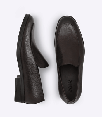 Mocassim Loafer Masculino em Couro Floater Marrom thumbnail 4