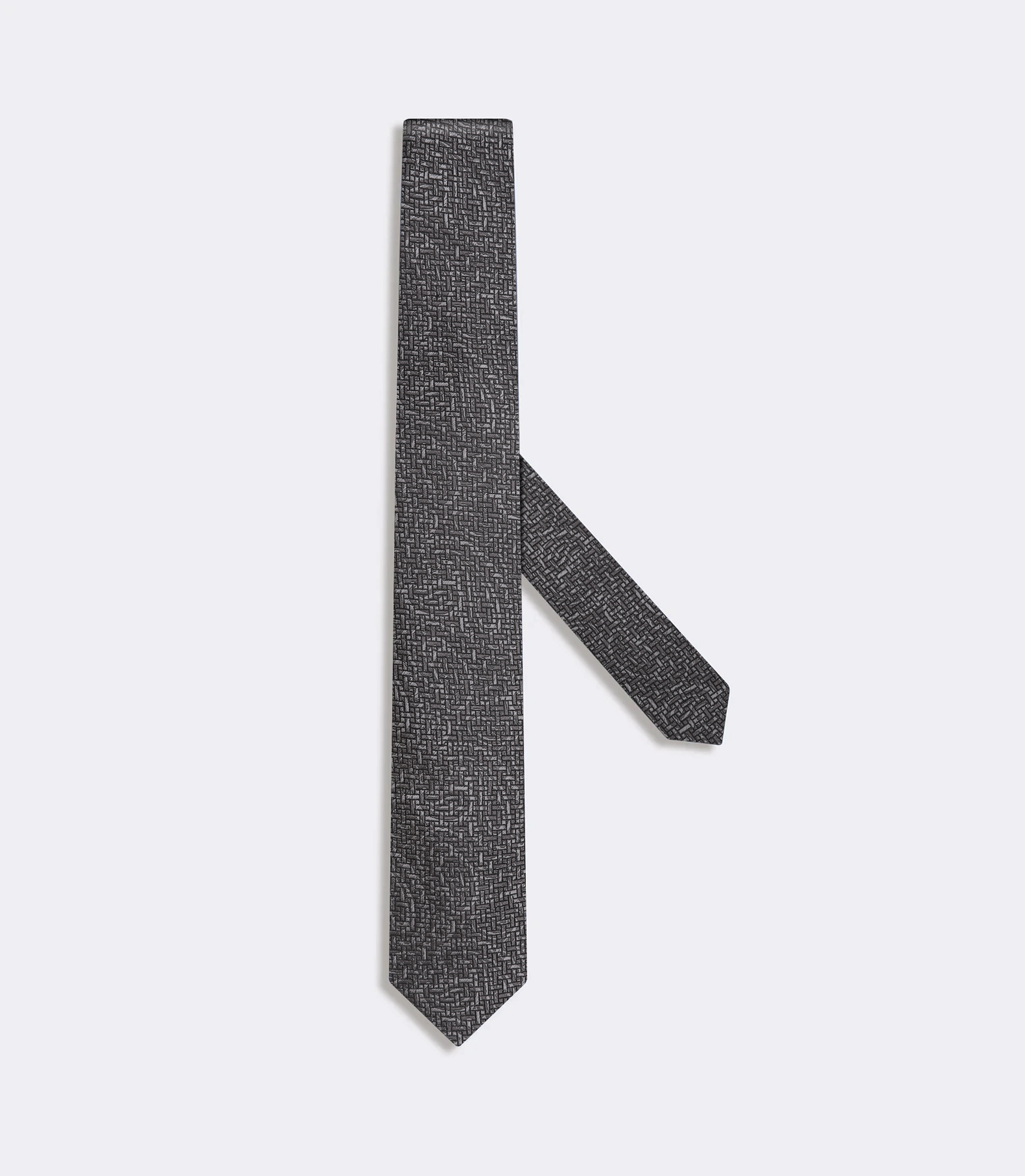 Gravata Jacquard Paisley Cinza