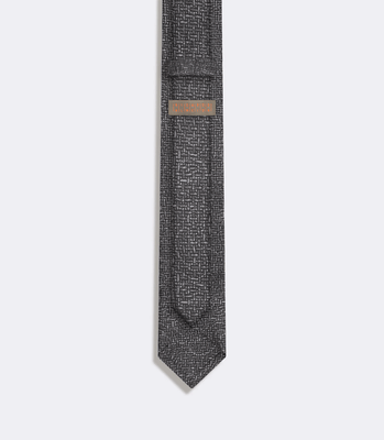 Gravata Jacquard Paisley Cinza thumbnail 2