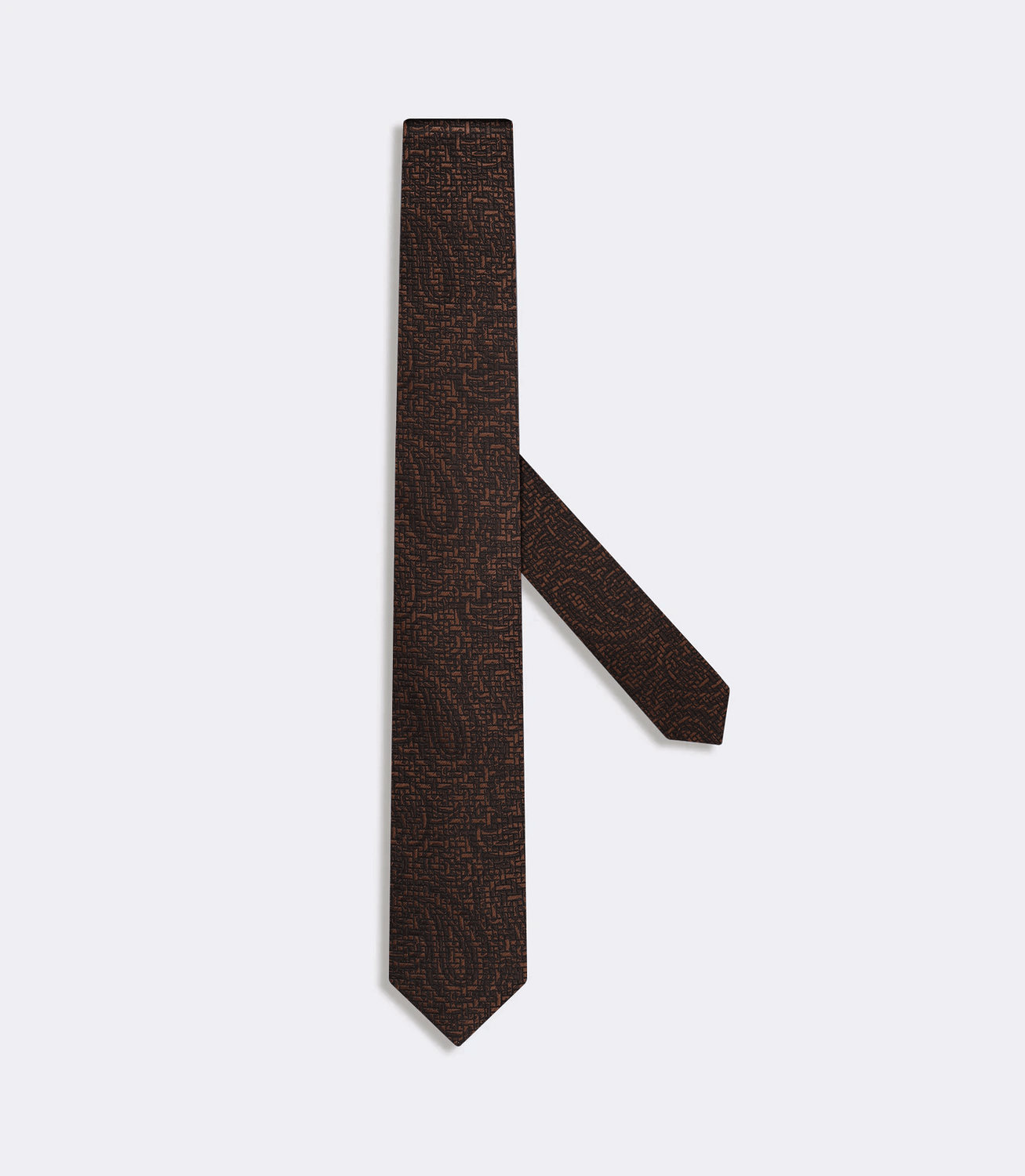 Gravata Jacquard Paisley Marrom – slide 1