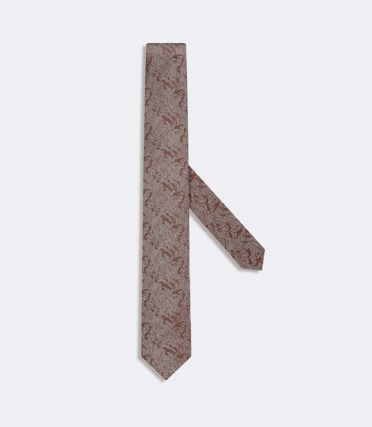 Gravata Jacquard Cetim de Seda Marrom – slide 1