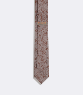Gravata Jacquard Cetim de Seda Marrom thumbnail 2