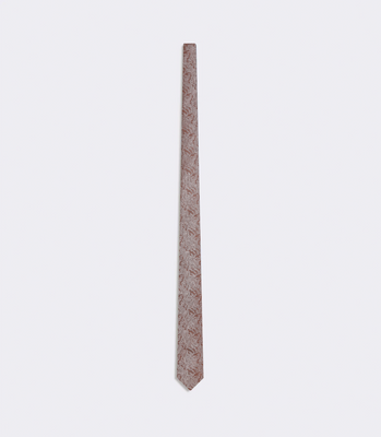 Gravata Jacquard Cetim de Seda Marrom thumbnail 3