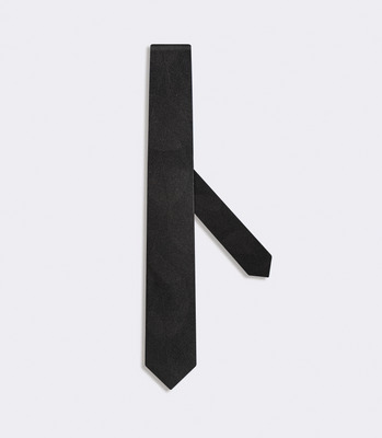 Gravata Jacquard Cetim de Seda Preto thumbnail 1