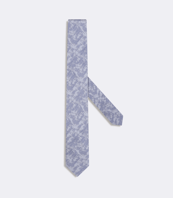 Gravata Jacquard Cetim de Seda Azul thumbnail 1