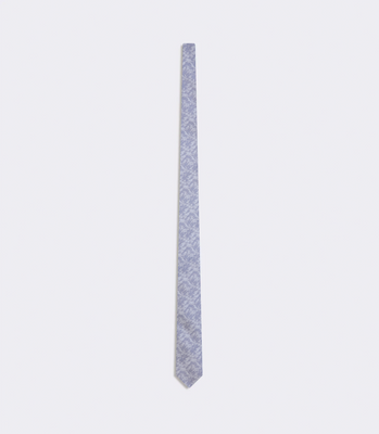 Gravata Jacquard Cetim de Seda Azul thumbnail 3