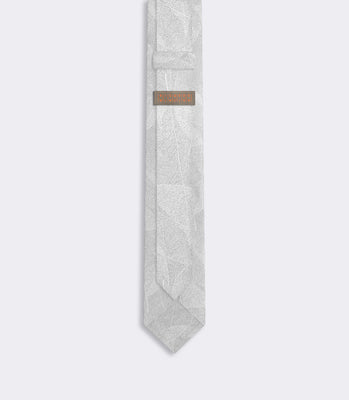 Gravata Jacquard Cetim de Seda Off White thumbnail 2