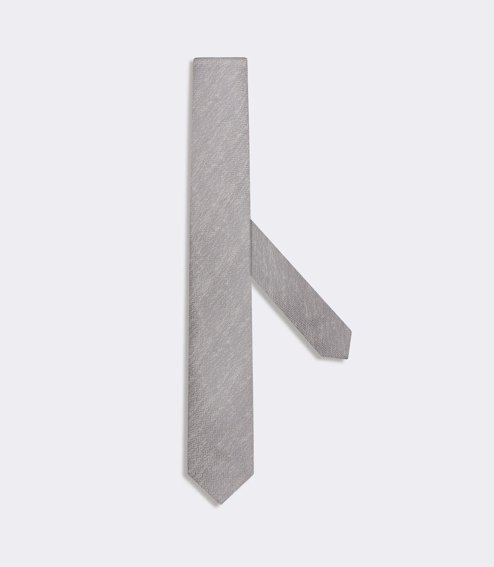 Gravata Jacquard Cetim de Seda Prata
