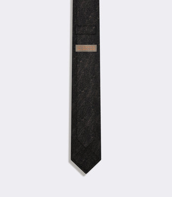 Gravata Jacquard Cetim de Seda Marrom thumbnail 2