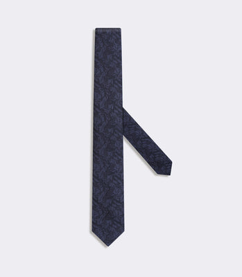 Gravata Jacquard Cetim de Seda Azul thumbnail 1