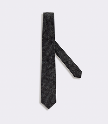 Gravata Jacquard Seda Preto thumbnail 1