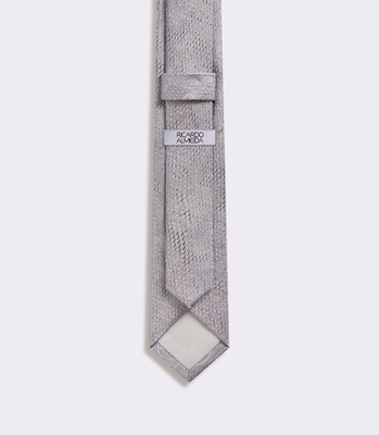 Gravata Jacquard Seda Cinza thumbnail 2