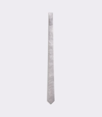 Gravata Jacquard Paisley Seda Branco thumbnail 3