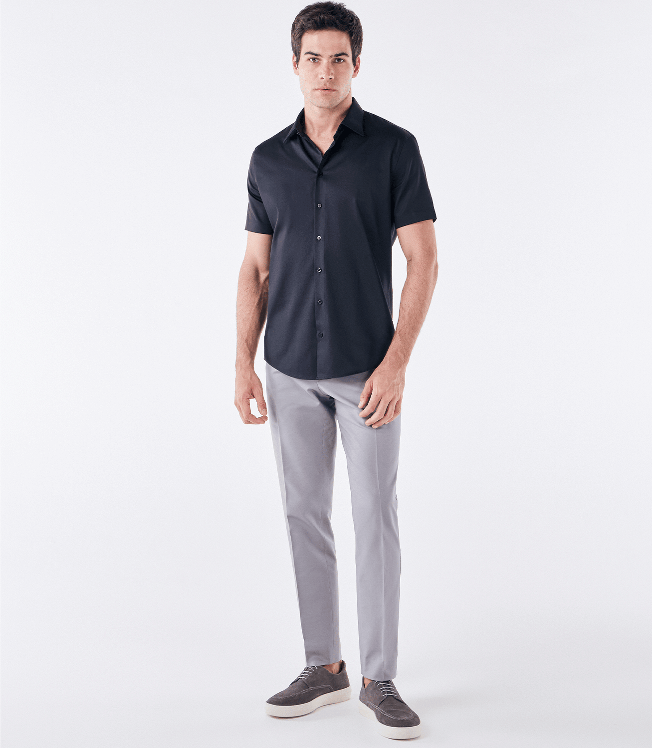 Camisa Social Manga Curta Austin Preto – slide 2