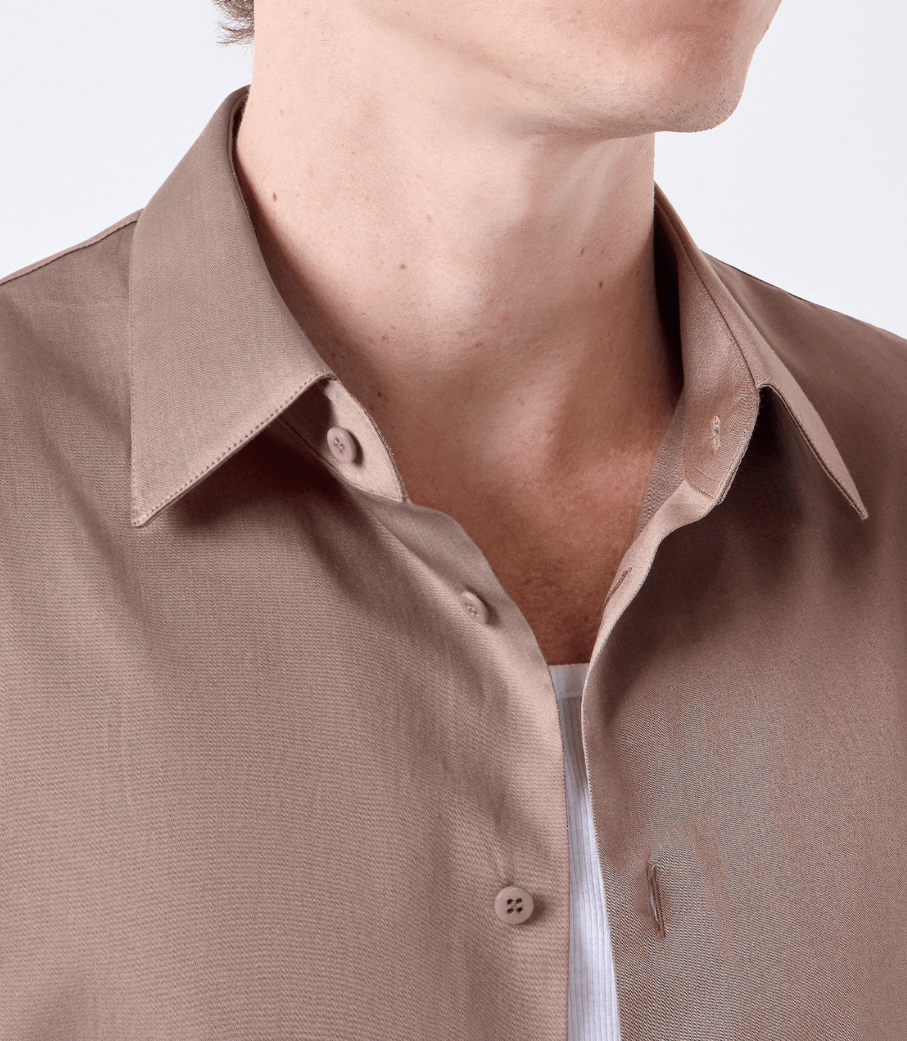 Camisa Social Manga Curta Austin Marrom – slide 4