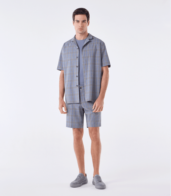 Camisa Box Manga Curta Xadrez Azul thumbnail 2