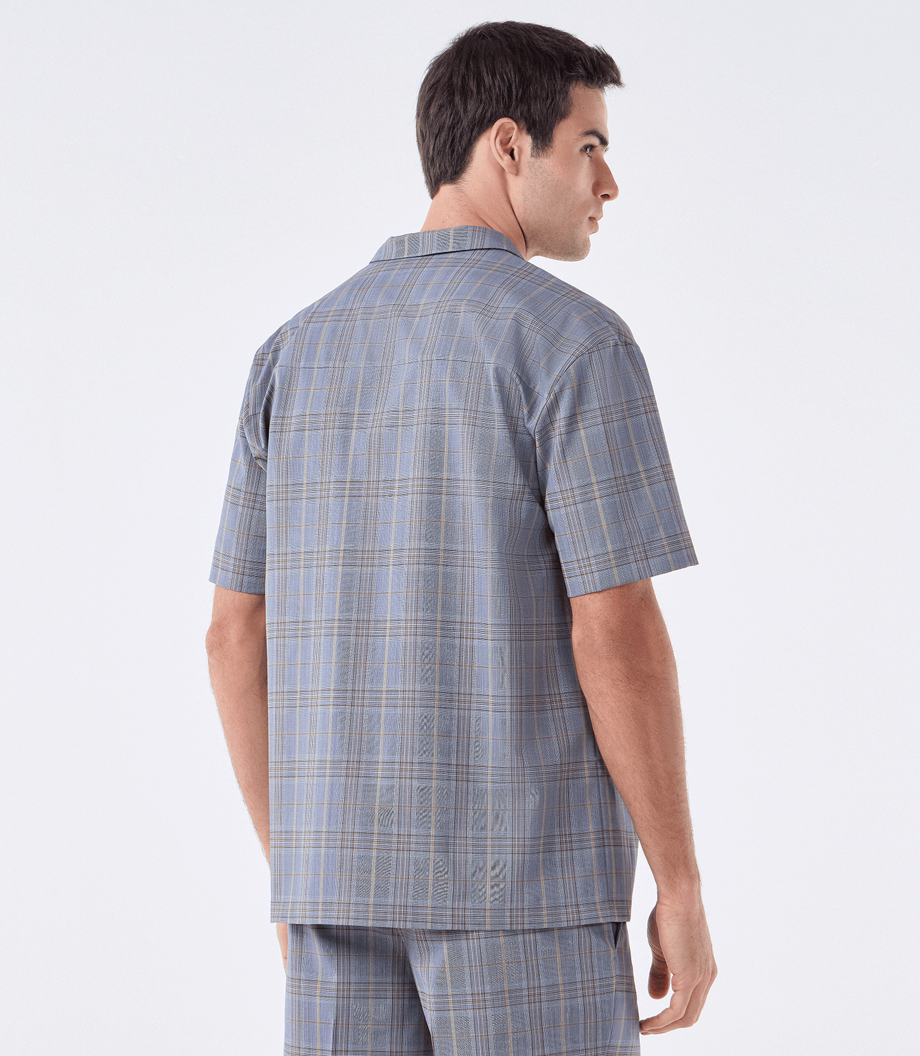 Camisa Box Manga Curta Xadrez Azul – slide 3