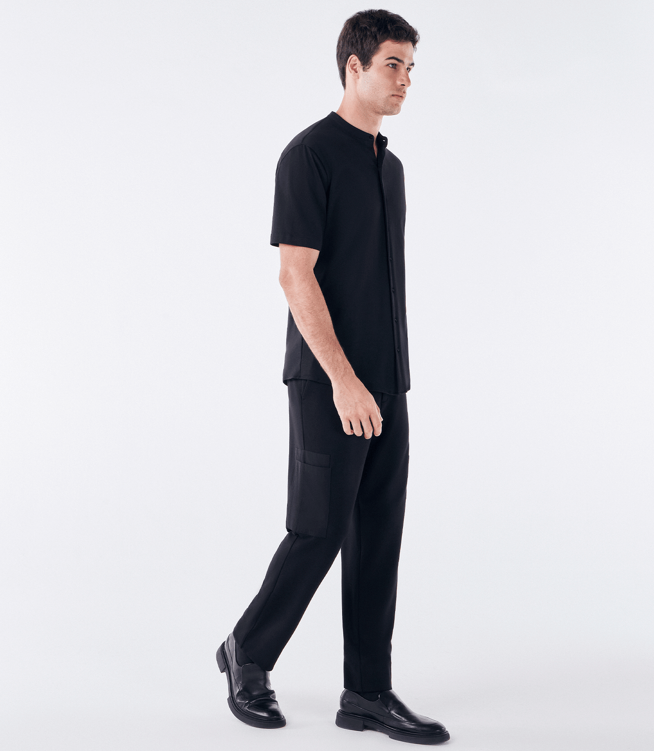 Camisa Manga Curta Gola Mao de Malha Homemeeting Preto – slide 2