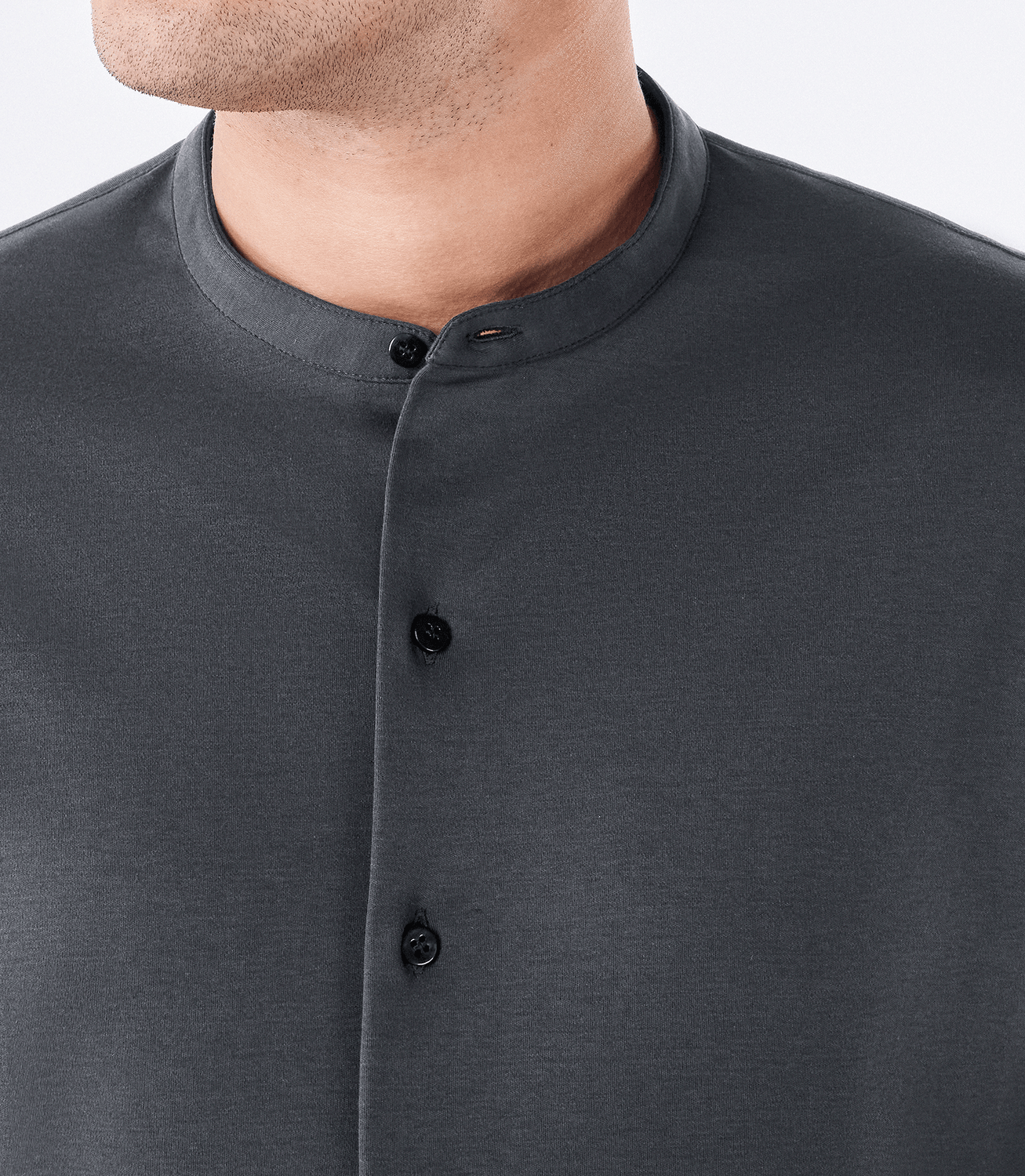 Camisa Manga Curta Gola Mao de Malha Homemeeting Cinza – slide 4