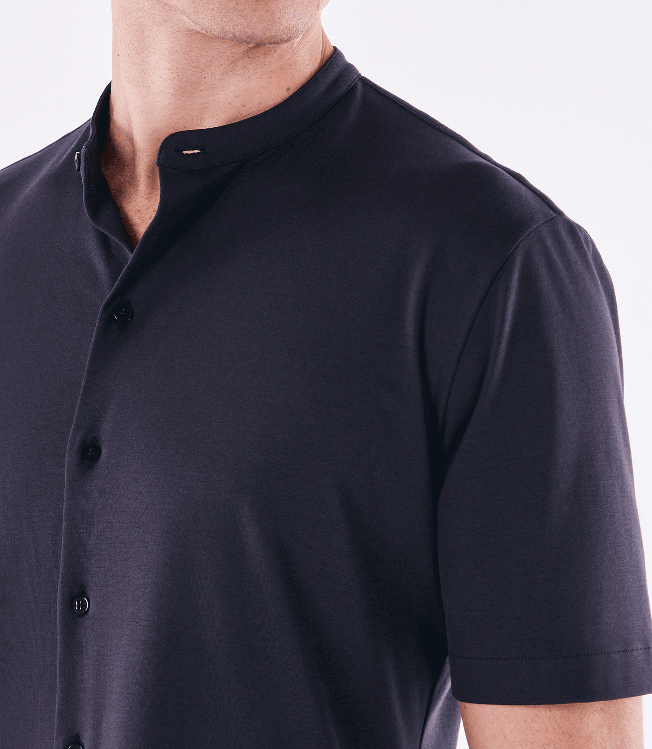 Camisa Manga Curta Gola Mao de Malha Homemeeting Azul – slide 6