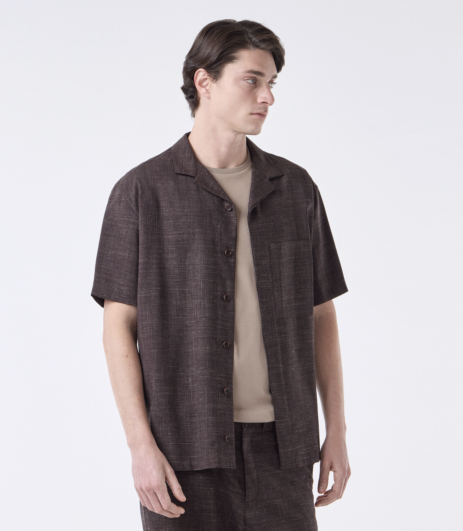 Camisa Box Zíper Marrom