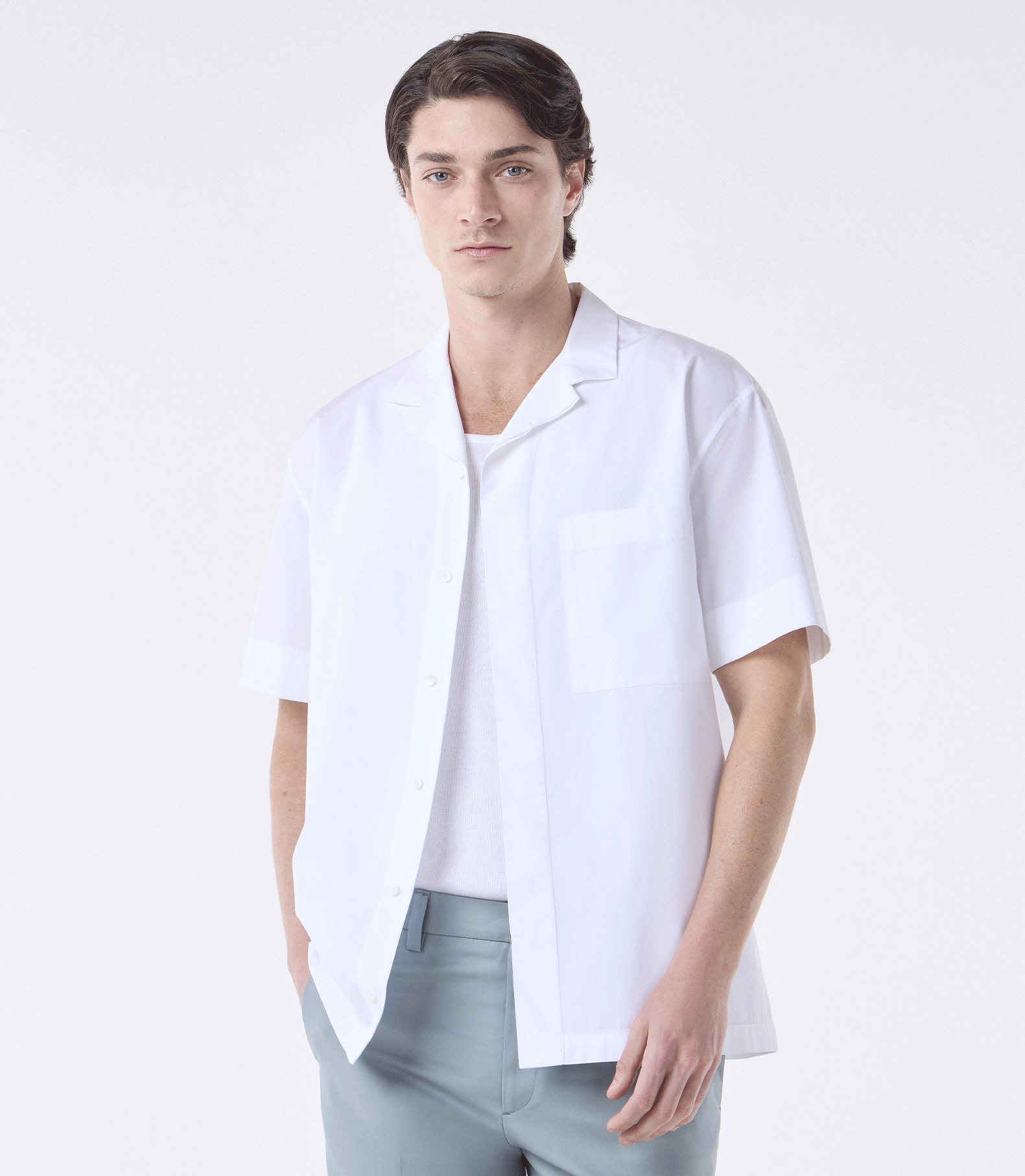 Camisa Manga Curta Box Vista Coberta Branco