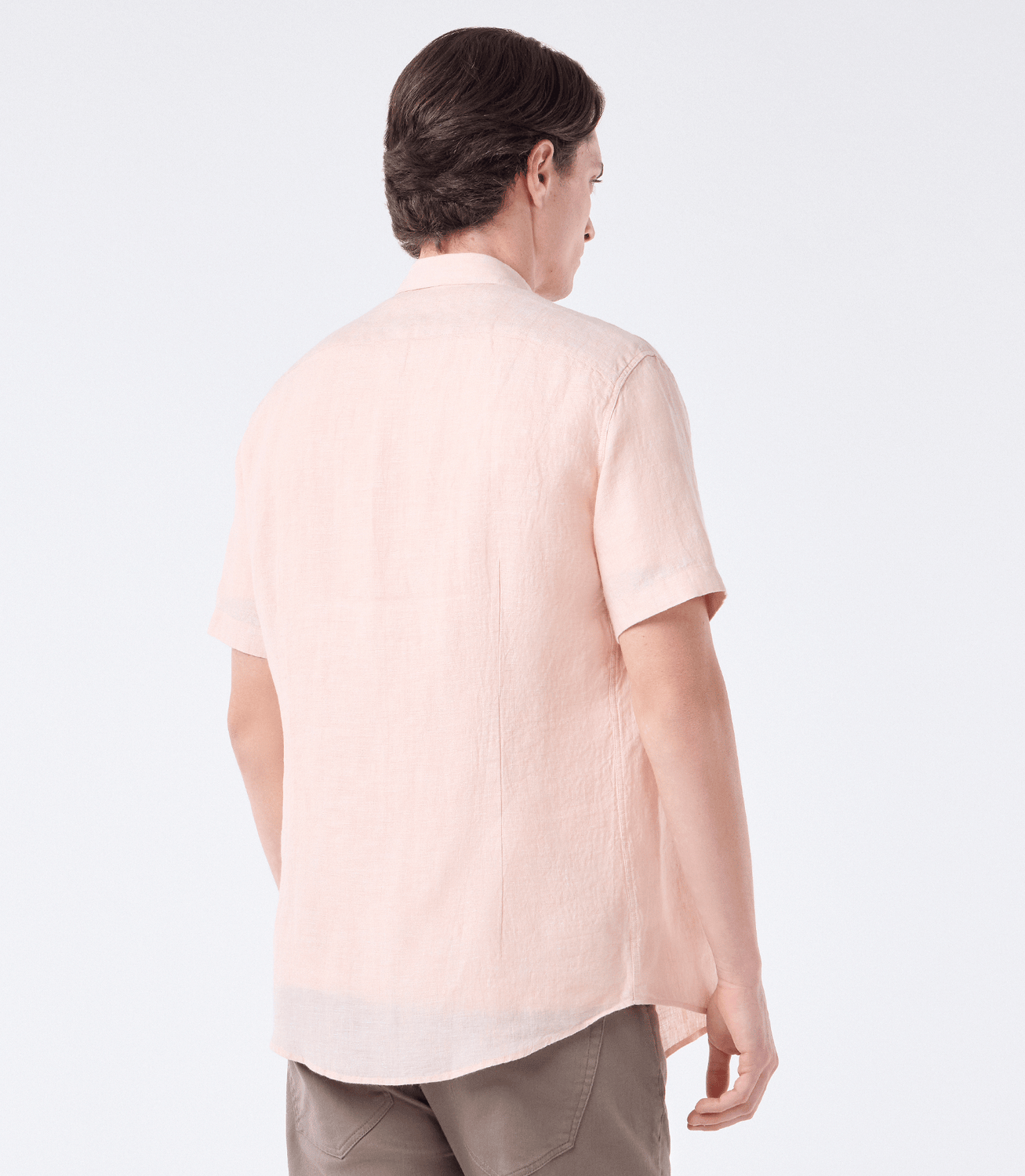 Camisa de Linho Fio Tinto Manga Curta Laranja – slide 3